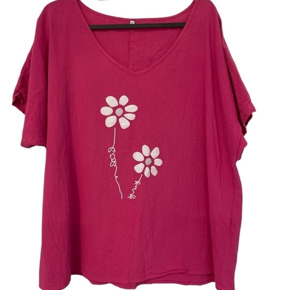 Pink Floral Women's Top plus size 4x summer top